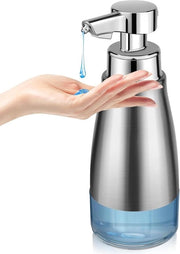 Dispensatore di sapone elettrico automatico in acciaio inossidabile con sensore 450 ml in metallo argentato