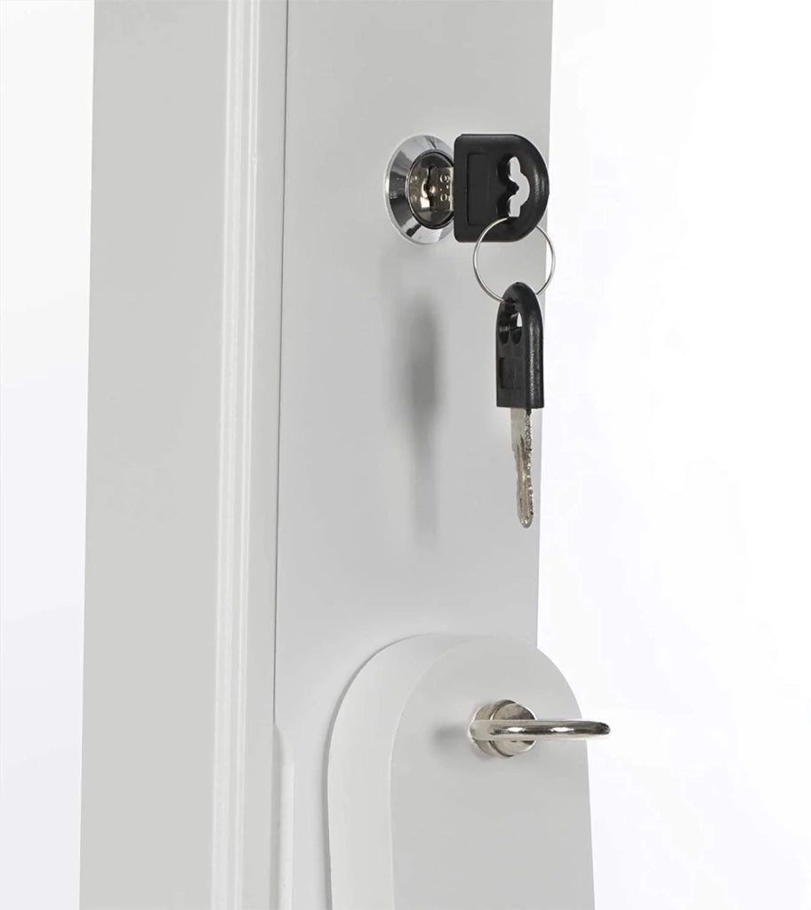 Mobile portagioielli mobile da camera da letto interno LED 151 cm MDF bianco 12_0000170