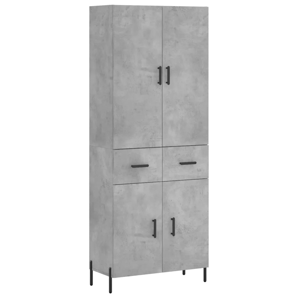 Credenza-Buffet-Armadio da cucina Grigio Cemento 69,5x34x180 cm in Legno Multistrato 846065