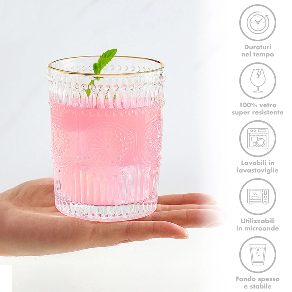Set 6 Bicchieri Da Whisky 31Cl In Vetro Resistente Lavorato Bicchiere Design Moderno Cucina Acqua Cocktail Rum Certificati Contatto Alimentare Lavastoviglie Microonde Bar Ristorante Geneve