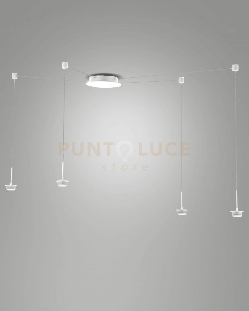 3804-44-102 MONTATURA BIANCA  COMPLETA CAVO SPOSTABILE CCT 2700K - 3000K - 4000K - 28W - 3000 lm 4 LUCI DIMMERABILE