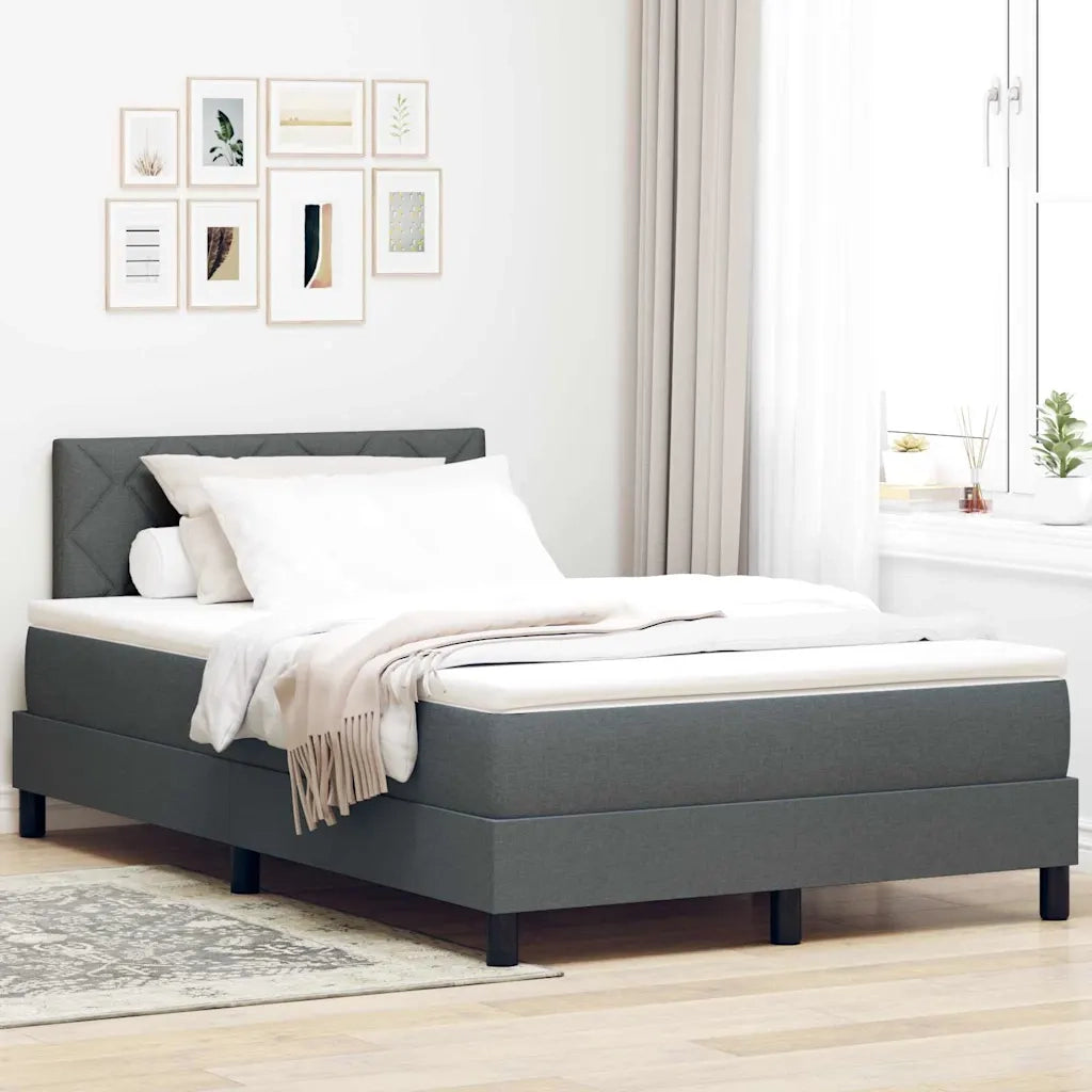Letto a molle con testiera Grigio scuro 120 x 190 cm Tessuto 3338749