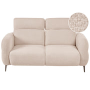 Divano a 2 posti in tessuto bouclè beige con poggiatesta regolabili Stile minimalista