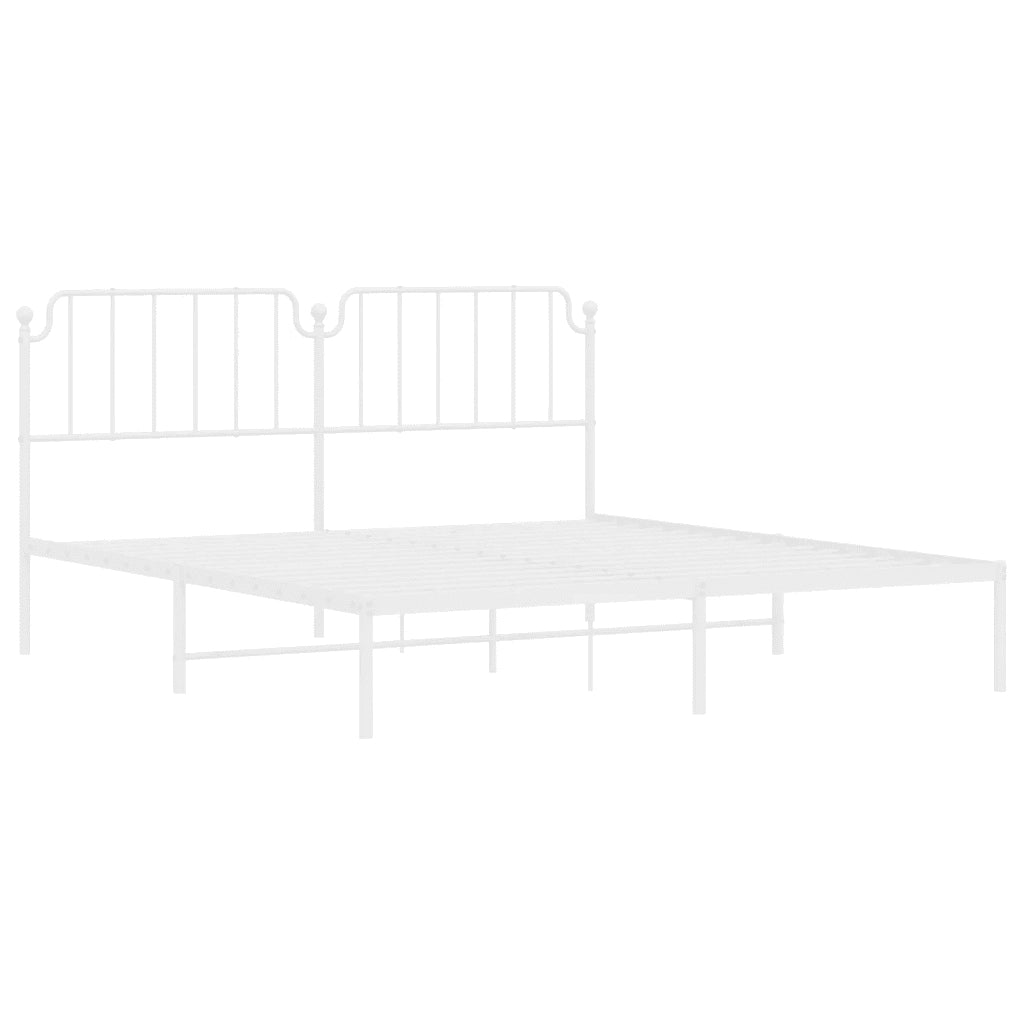 Giroletto con Testiera Metallo Bianco 160x200 cm 373939