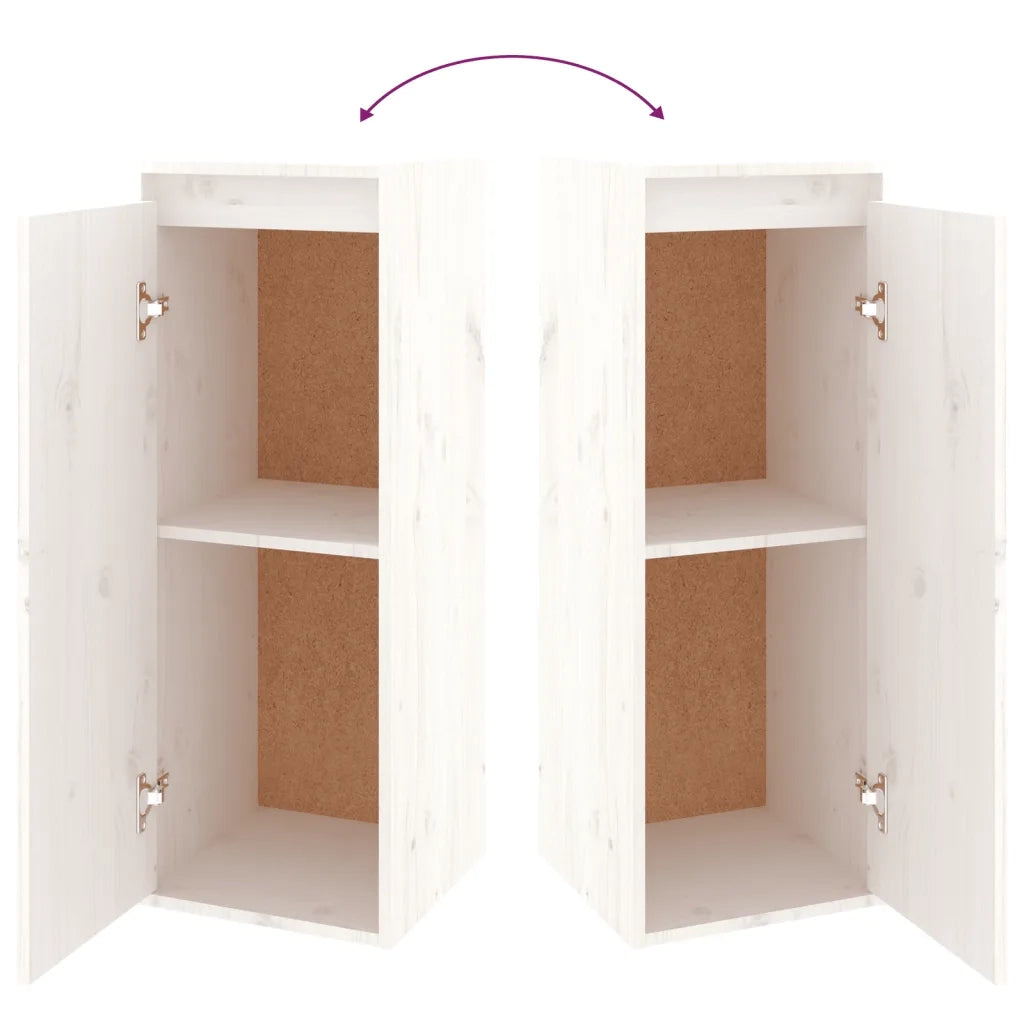 Mobili Porta TV 3 pz Bianco in Legno Massello di Pino cod mxl 13104