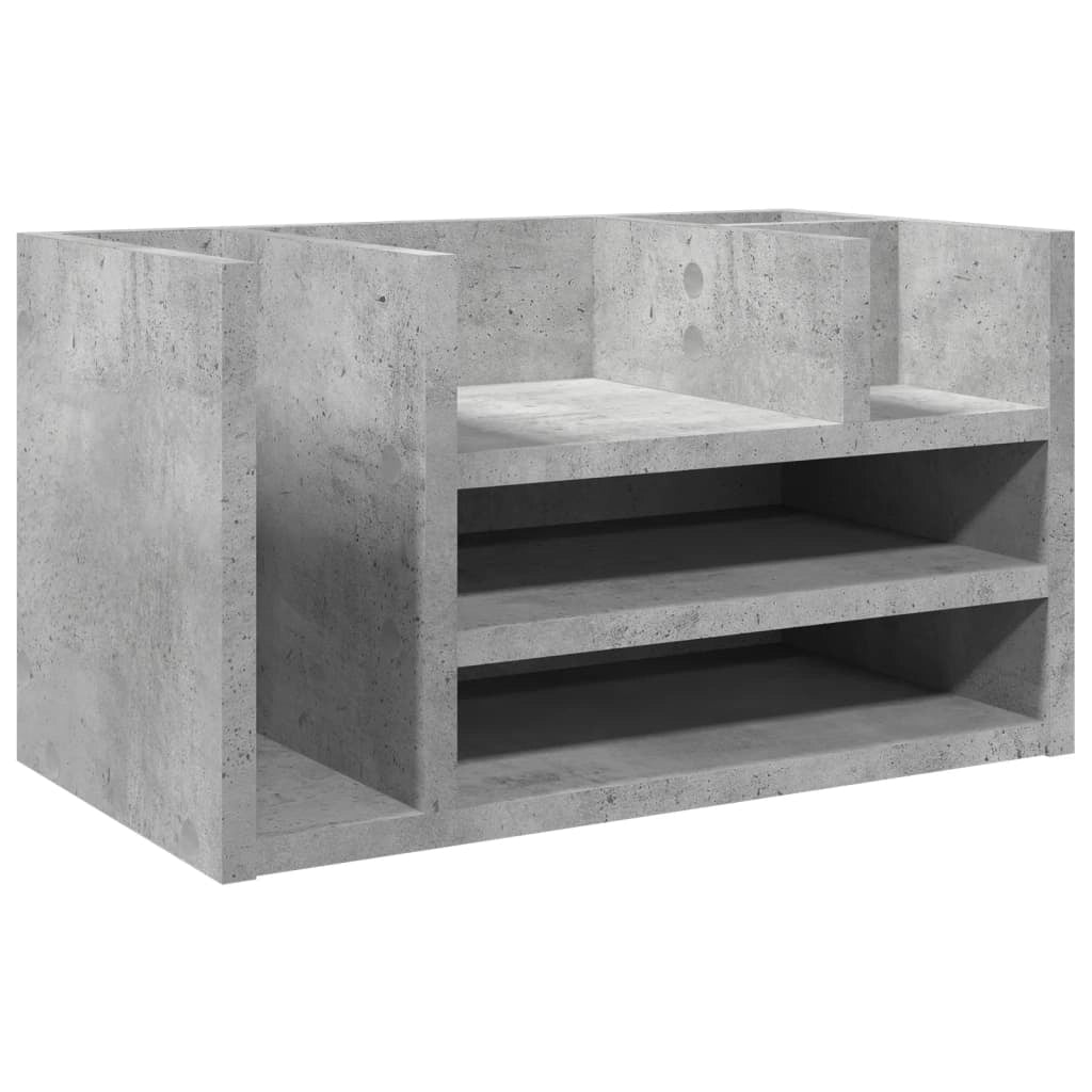 Mobiletto portaoggetti per ufficio 44,5 x 24 x 25 cm in legno ingegnerizzato grigio cemento 02_0043569