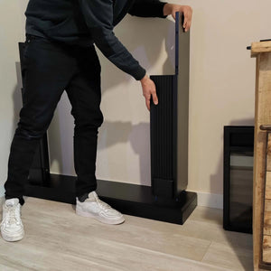 Mpc Cornice Camino Caldera Cornice Caminetti Caldera Nero Ideale Per Inserto Elettrico Caminettovulcano o Bruciatore Esistente Design Classico Senza Tempo Realizzato In Robusto Legno Mdf