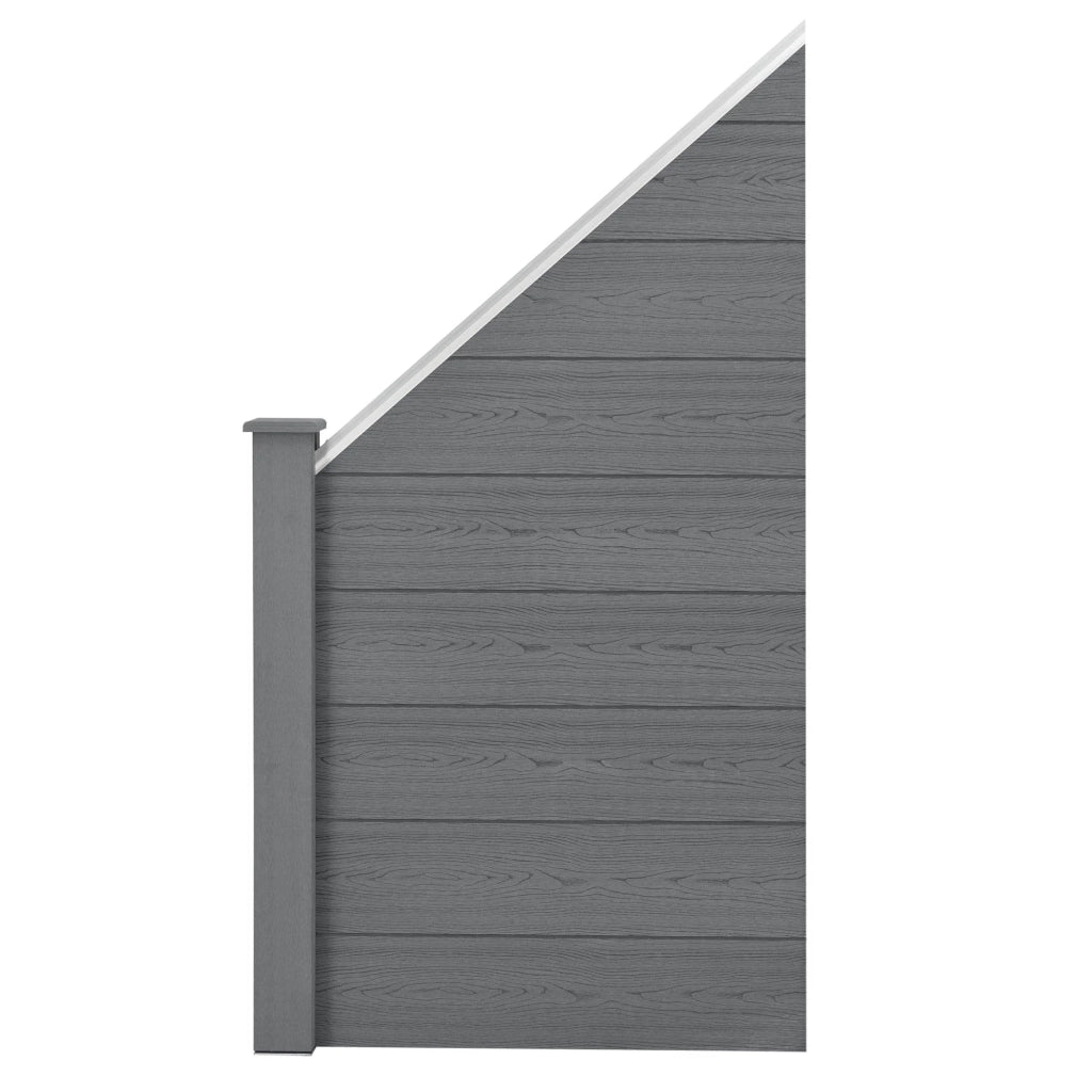 Recinzione da giardino frangivista frangivento legno composito (WPC) grigio 180 x 96 cm 03_0001475