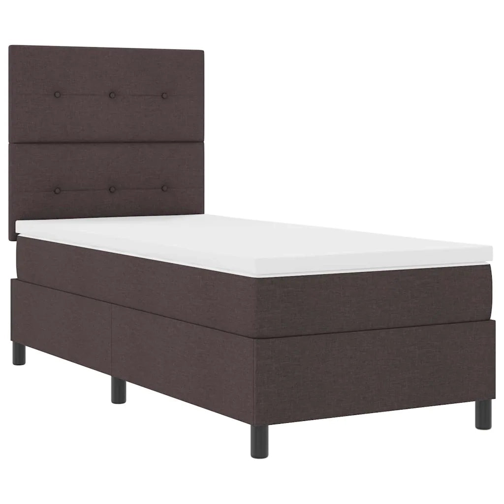 Letto a molle con testiera Marrone Scuro 100 x 200 cm Tessuto 3339367