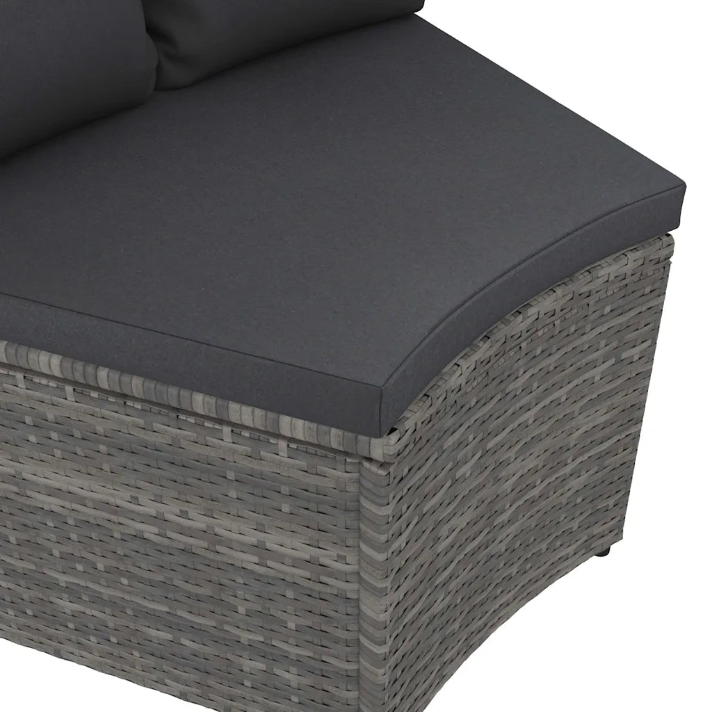Set Divani da Giardino 9 pz con Cuscini in Polyrattan Grigio 3064899
