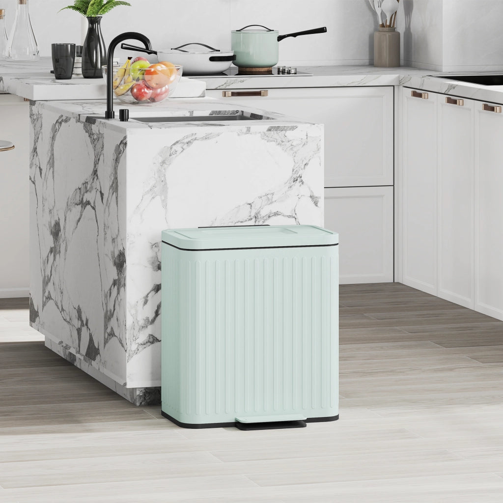 Cestino per la Raccolta Differenziata 2x20L ¨C Zephmum ¨C Verde Metallizzato