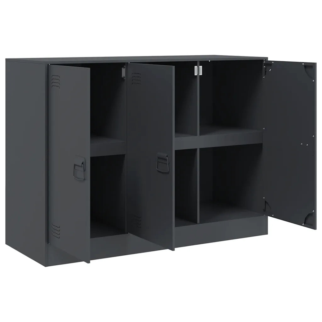 Credenza | Madia | Buffet da pranzo | Armadio da pranzo Antracite 99x39x73 cm in Acciaio