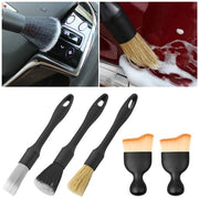 Set di spazzole per autodetailing a 5 pezzi, spazzola per auto duratura per la pulizia degli interni e degli accessori di auto
