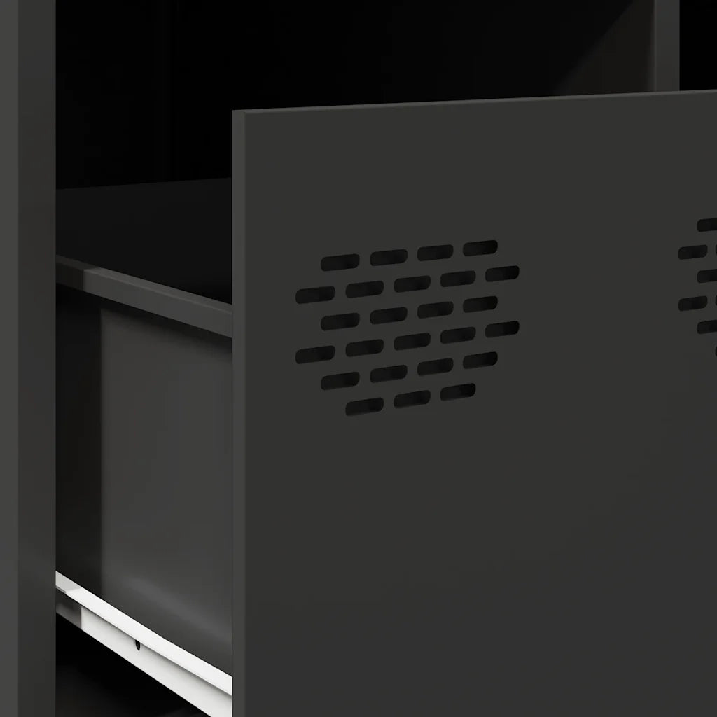 Mobile TV | Armadietto TV | Mobile Porta TV Nero 68x50x43,5 cm in Acciaio Laminato a Freddo