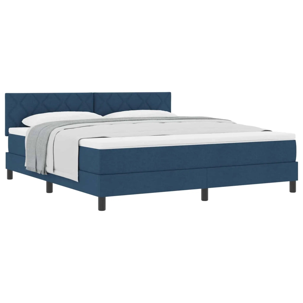 Letto a molle con testiera Blu 180 x 200 cm Tessuto 3338789