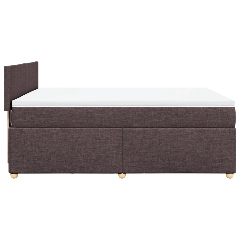 Giroletto a Molle con Materasso Marrone Scuro 140x190cm Tessuto