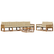 Set di divani da esterno con cuscino 7 pcs Naturale e Beige 3381269