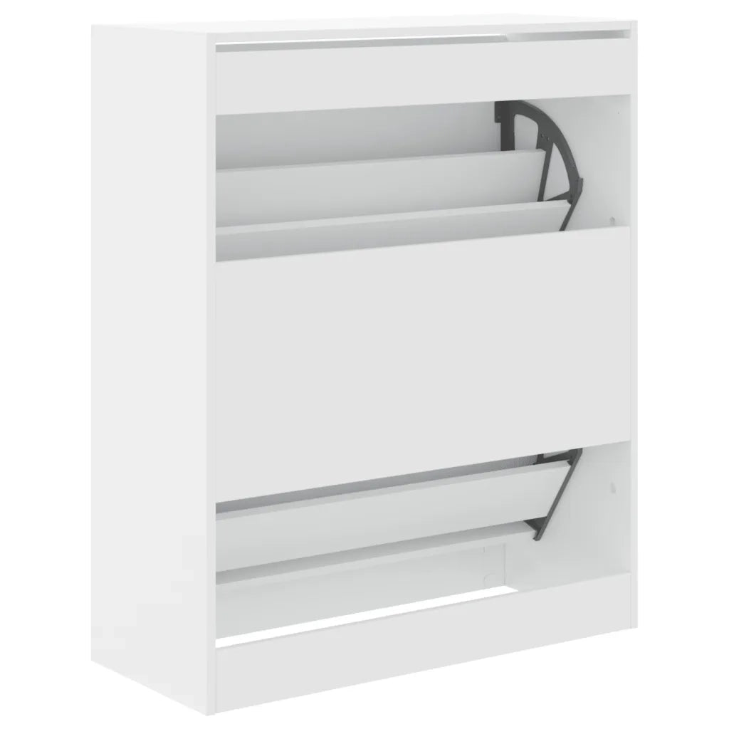 Scarpiera-Scaffale per scarpe Bianca 80x34x96,5 cm in Legno Multistrato