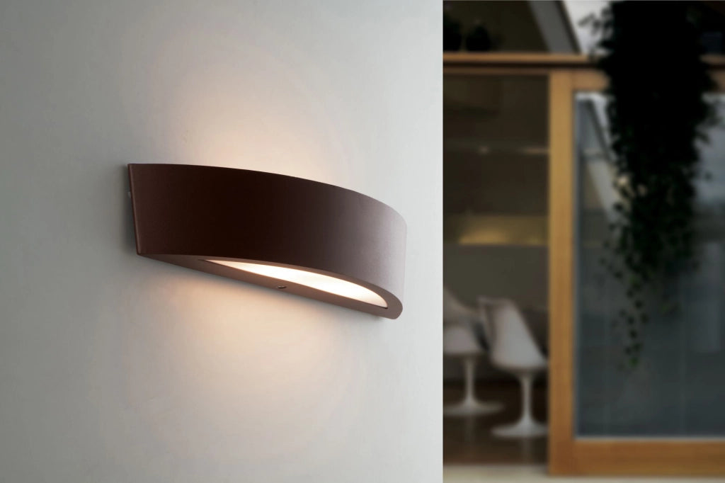 APPLIQUE BIEMISSIONE TUCSON BRONZO 2 LUCI ATTACCO E14 IP44 36X9,6X7,5CM IN ALLUMINIO