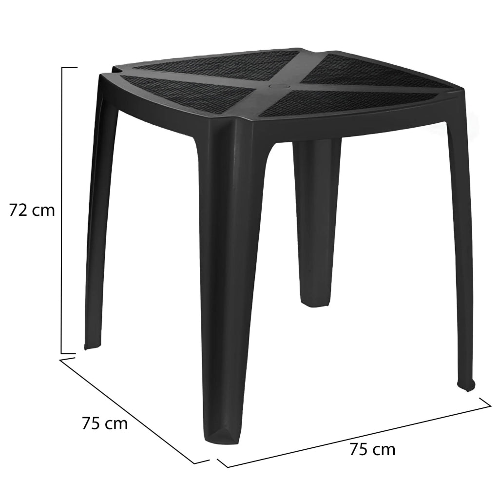 Stillions, Tavolo da Esterno 4 Posti Made in Italy, 75x75x72h cm Nero Antracite