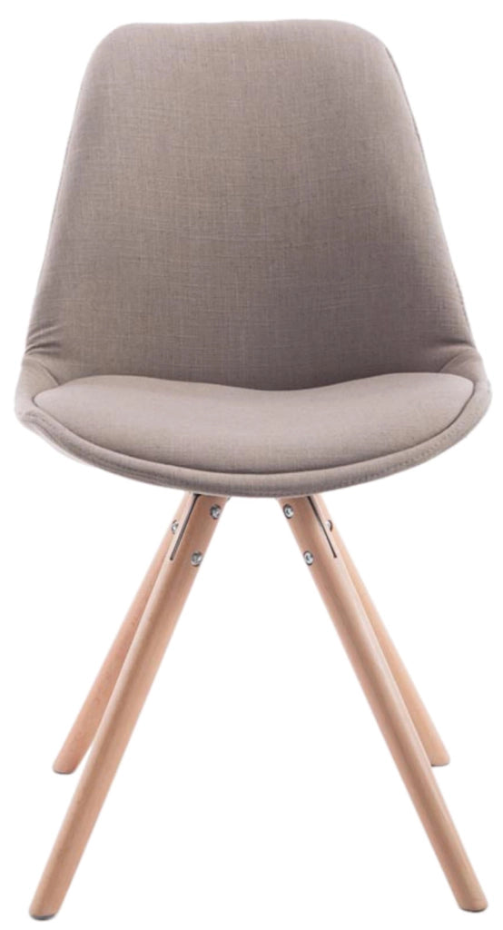 Set di 4 sedie per visitatori Toulouse Fabric Round Tortora,natura