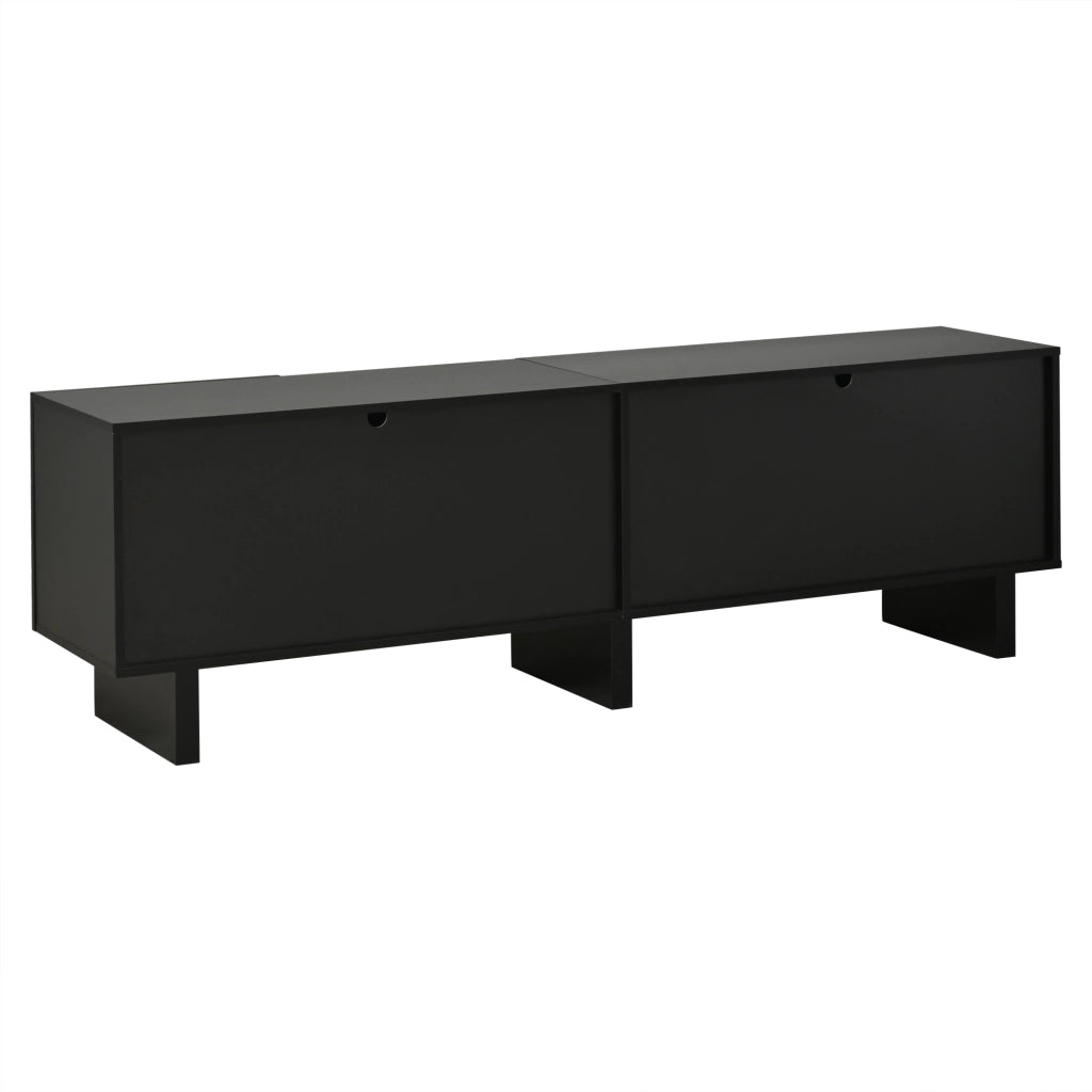 Mobile TV con 4 ante; per soggiorno; in pannello truciolare; 180×40×55 cm; nero