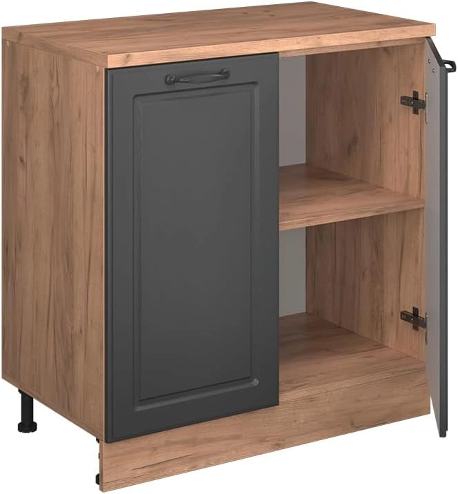 Mobile per mansarda Rion, Antracite casa di campagna, 80 x 81.6 cm senza inclinazione con 2 ante