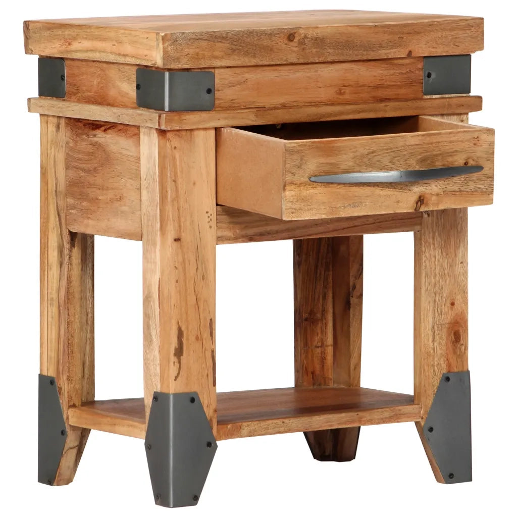 Comodino 40x30x51 cm in Legno Massello di Acacia 282749