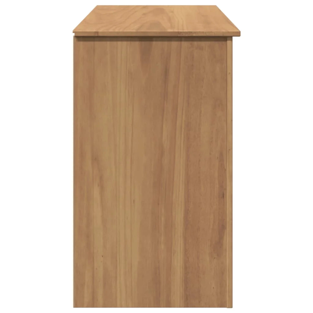 Scrivania Panama postazione di lavoro mobile per computer mobile per studio 112 x 45 x 75 cm legno massello di pino marrone 02_0023930