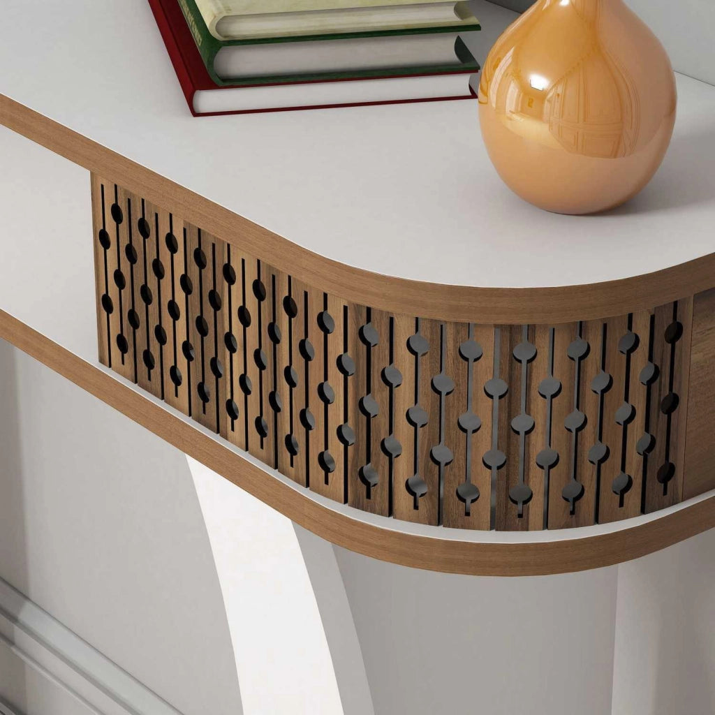 Gazzuolo, Mobile da Ingresso Specchio Incluso, 105x30x85h cm Marrone Noce