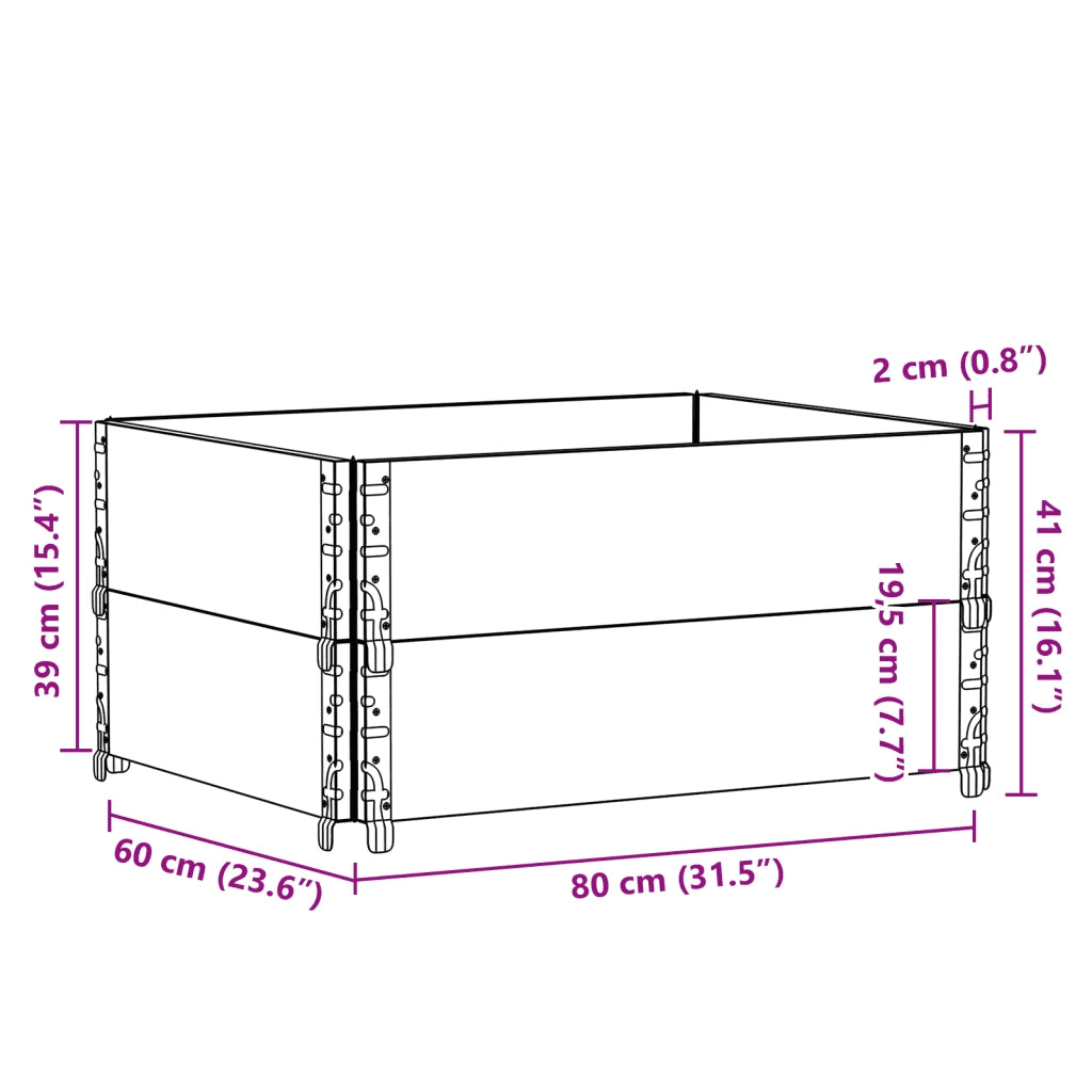 vidaXL Paretali per Pallet 2pz Marroni 80x60cm Legno Massello di Pino