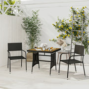 Set da Pranzo da Giardino 3 pz in Polyrattan Nero 3120086