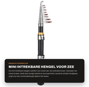 Pescatrice retrattile 2,1m - Acciaio inossidabile - Portatile - Manico antiscivolo - Idonea per pesca in mare e in acqua dolce - Robusta e resistente - Pescatrice portatile