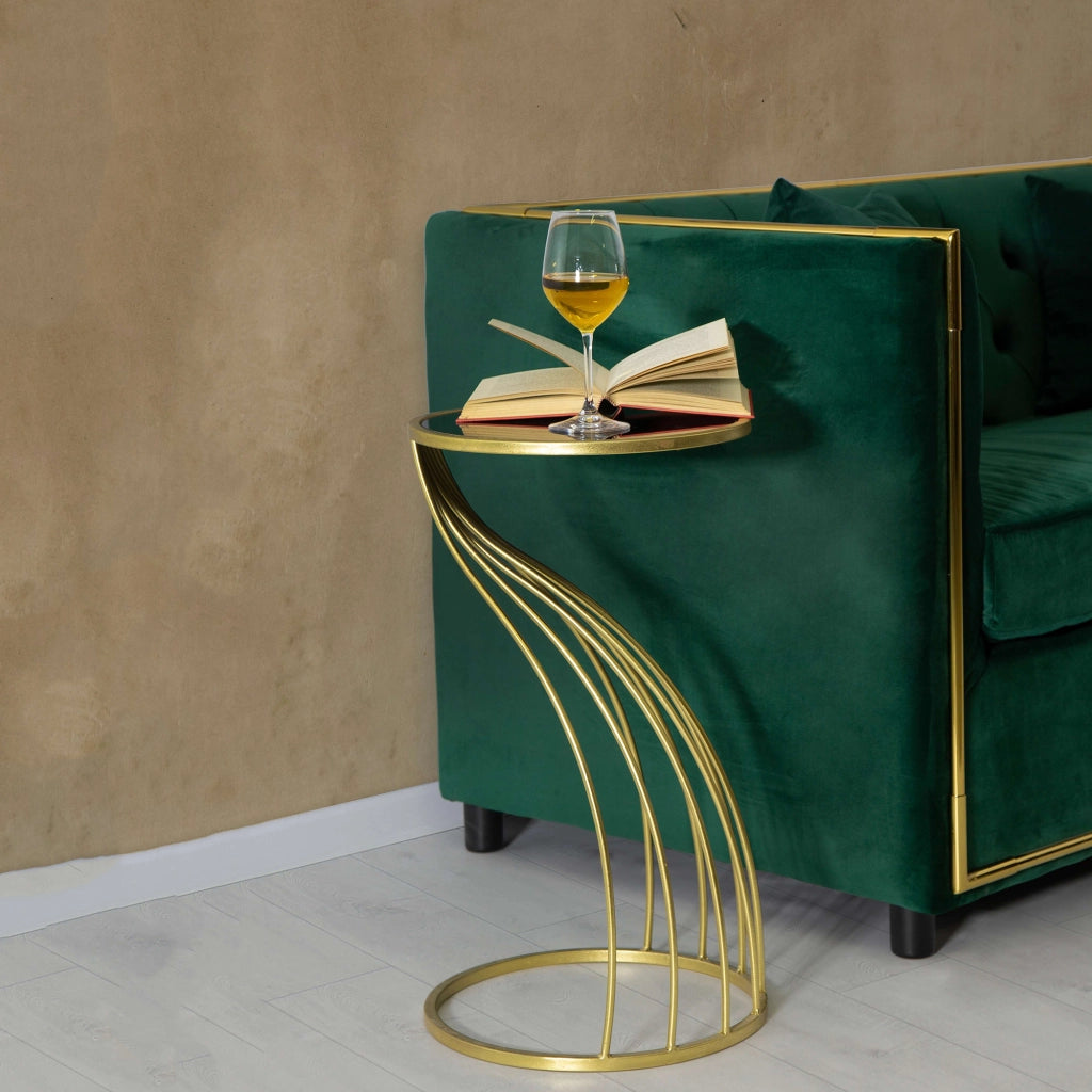 Broome, Tavolino da Salotto Portatelefono, 35x35x60h cm oro