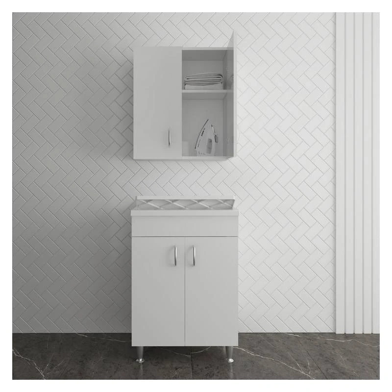 Set mobile bagno/lavanderia ECO con lavatoio 60x50 e pensile