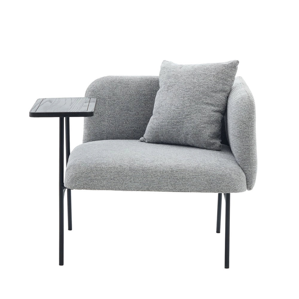 Poltrona con Poggiapiedi e Tavolino ¨C MINIMAL ¨C Tessuto, Grigio