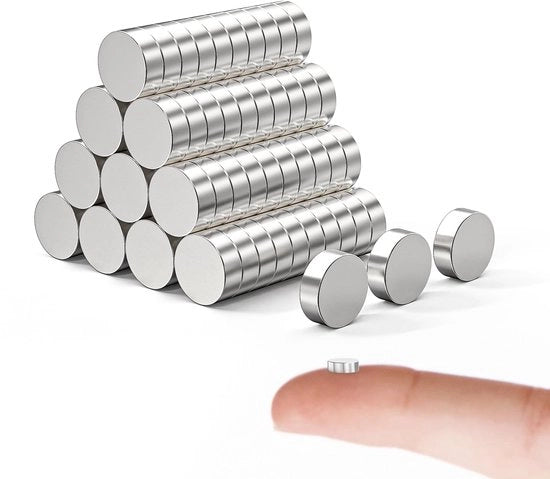 100 pezzi di magneti minimagneti rotondi 6x2mm, piccoli magneti neodymium forti per frigorifero, hobby, lavagna bianca, bacheca, tabellone magnetico, porta, cartello, schermo.