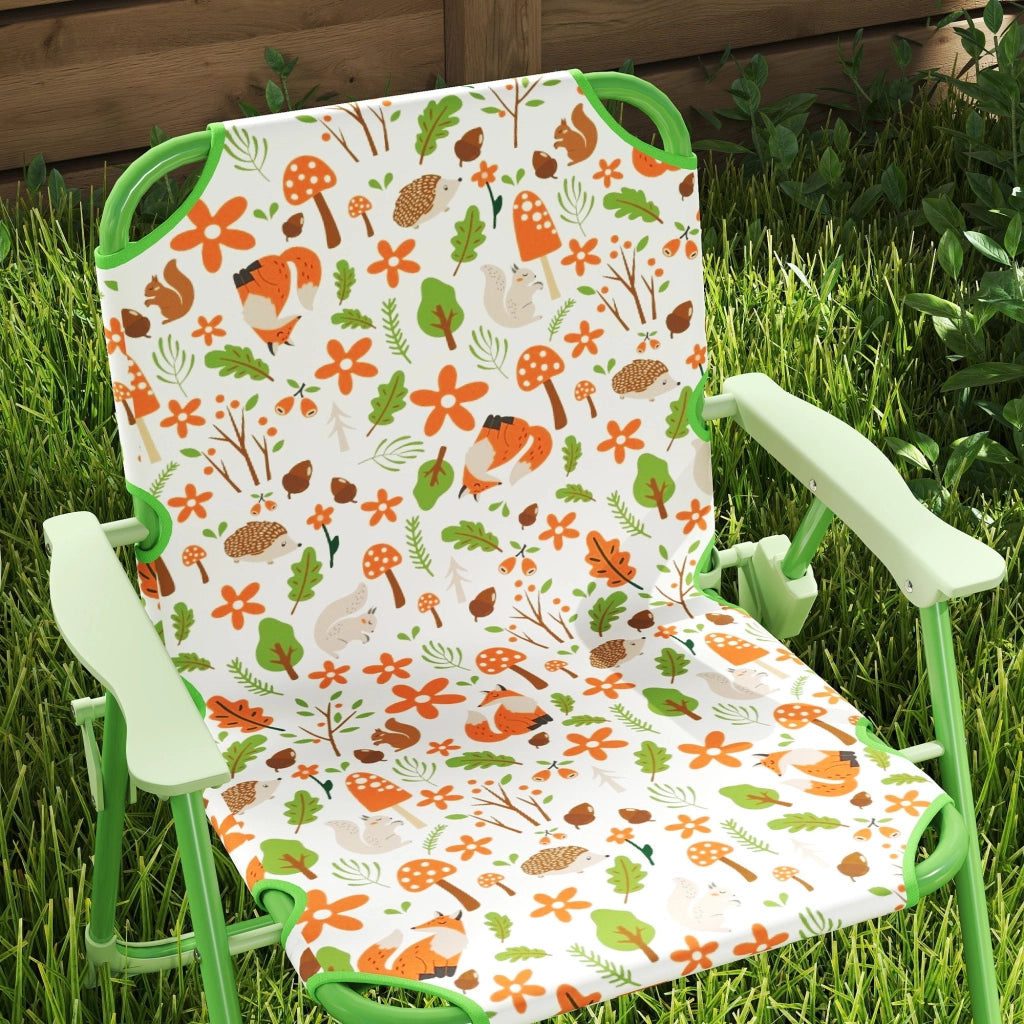 Set da Giardino per Bambini 2-5 Anni con Tavolino 2 Sedie e un Ombrellone Verde