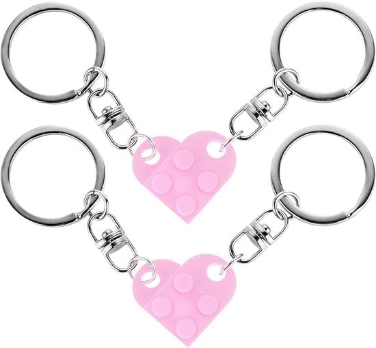 Set di due chiavi a forma di cuore - rimovibili - diverse combinazioni