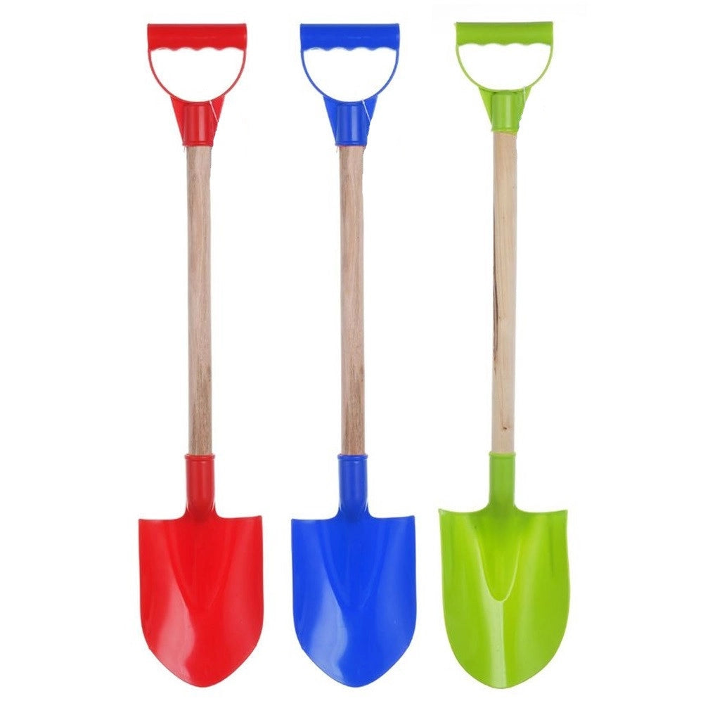 Trade Shop - Pala Da Spiaggia Mare Giardino Gioco Vanga Colorata Con Manico In Legno 54cm 618563 -