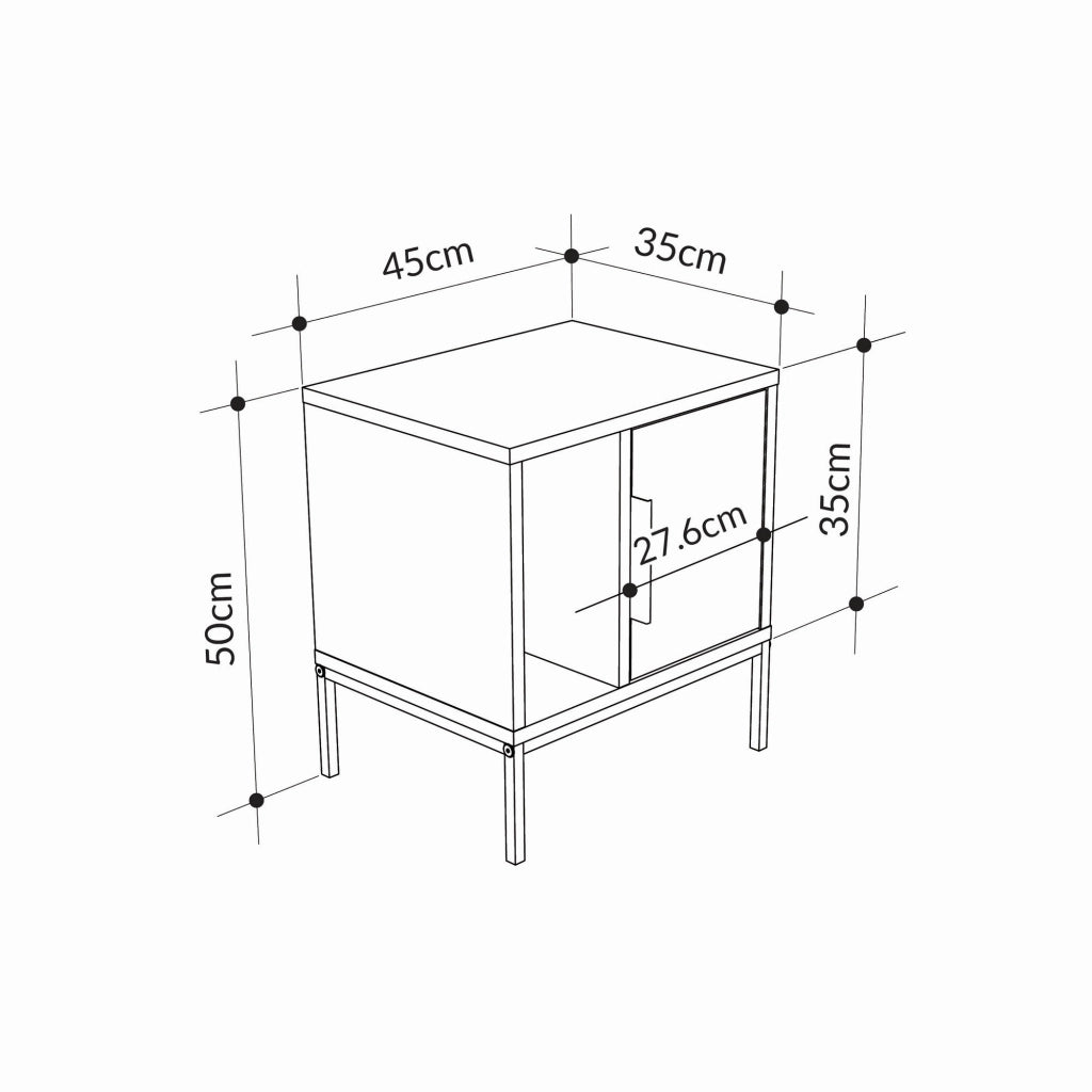 Comodino in legno "Glynn" - 45 x 35 x 50 cm - Marrone