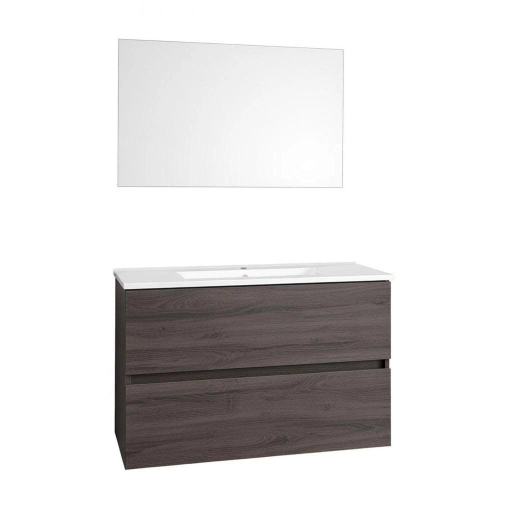 Composizione mobile bagno sospeso con cassetti cm 80 mod. DEARUM - Frassino Scuro