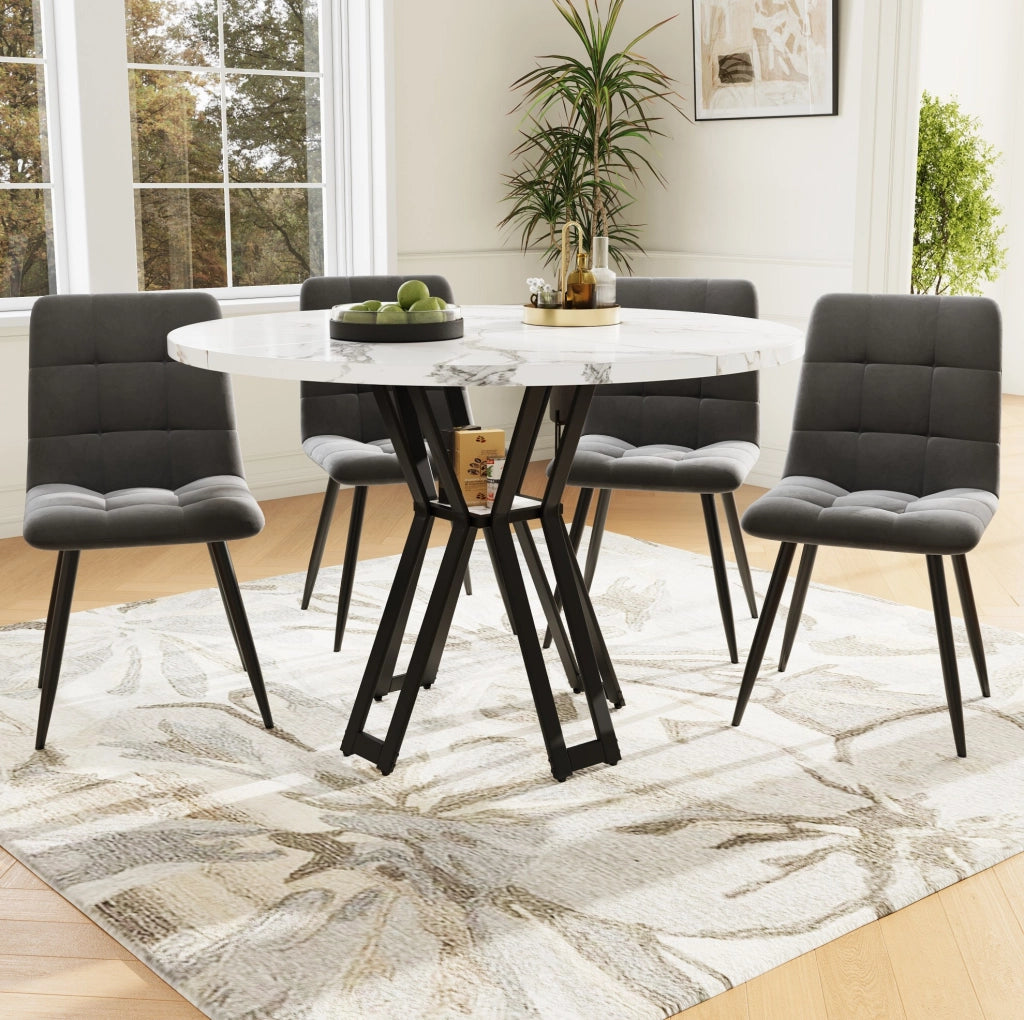 Set tavolo da pranzo 100x100 cm; moderno; MDF e metallo; multicolore
