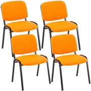 Set 4 Sedie Ufficio Visitatore Ken Imbottite In Tessuto arancione