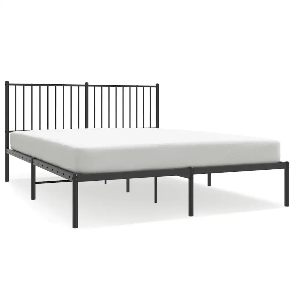 Giroletto con Testiera in Metallo Nero 150x200 cm 350866