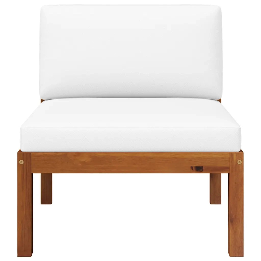 Set da giardino 2 pezzi con cuscini-Sedia da esterno in legno di acacia e corda