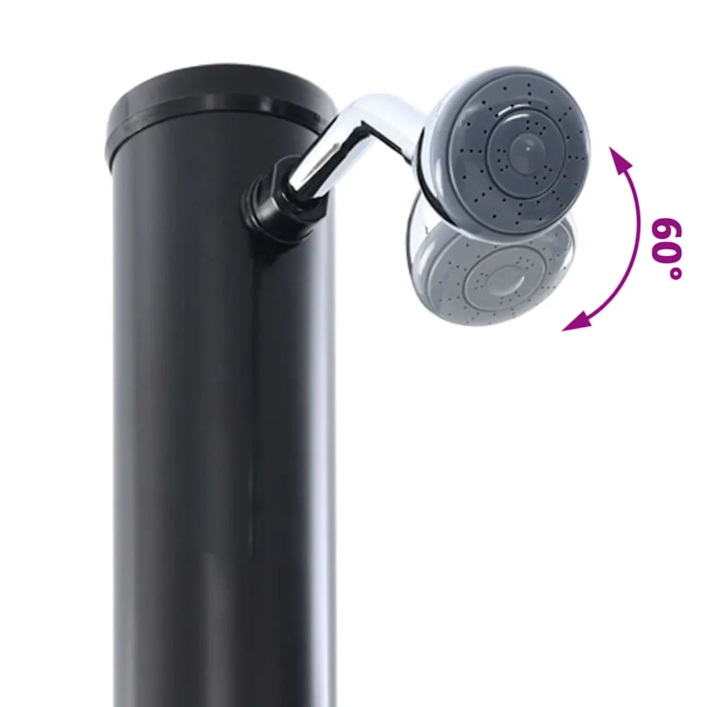 Doccia Solare da Esterno Nero 217 cm PVC e Alluminio CFW4111543
