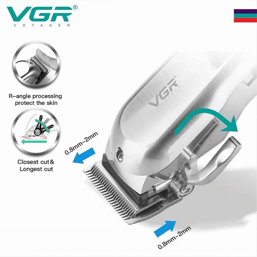 Trade Shop - Tagliacapelli Professionale A Batteria Usb Elettrico Display Lcd Rasoio Vgr V-278 -
