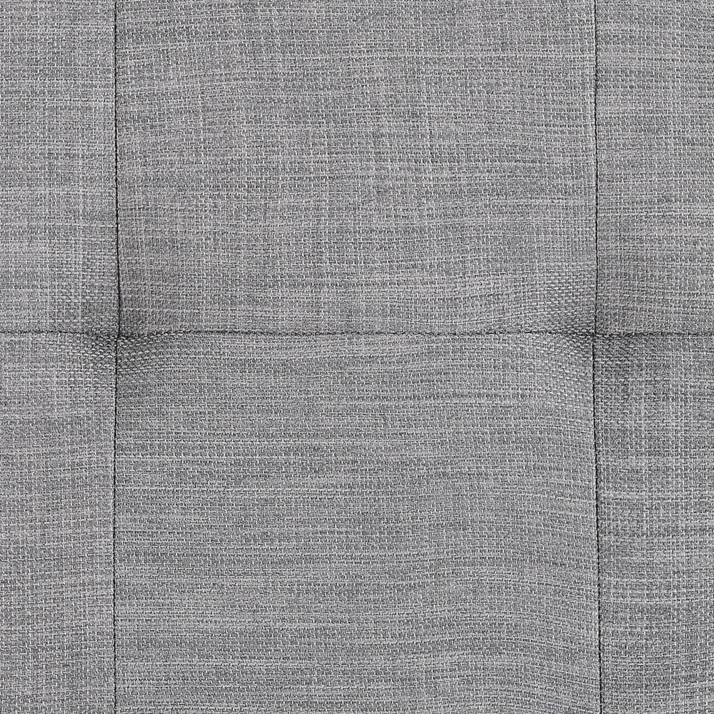 Letto ad acqua grigio tessuto 160 x 200 cm telaio ad arco testiera trapuntata