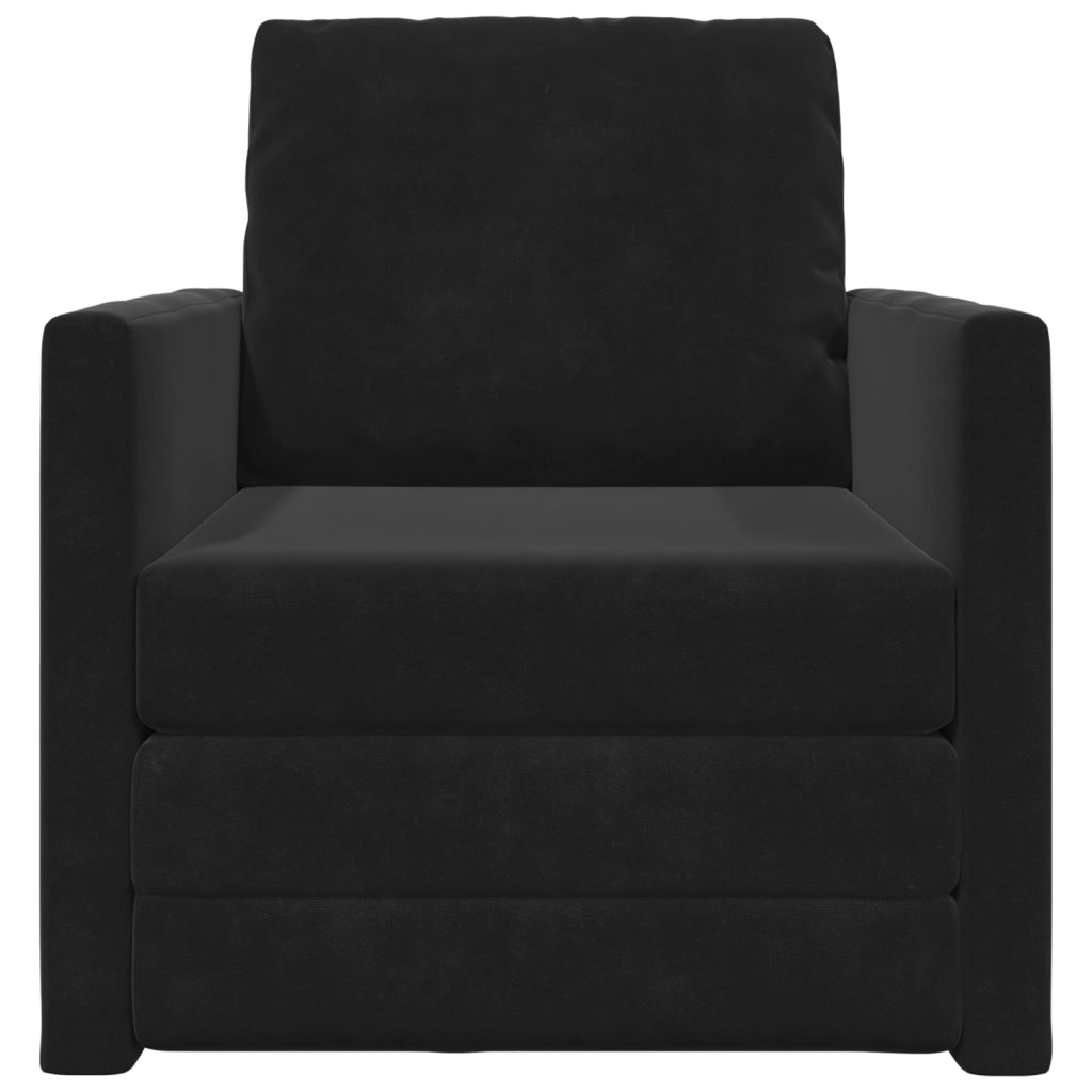 Sofa Letto Floor 2-in-1 Nero 74x77x81 cm in Velluto